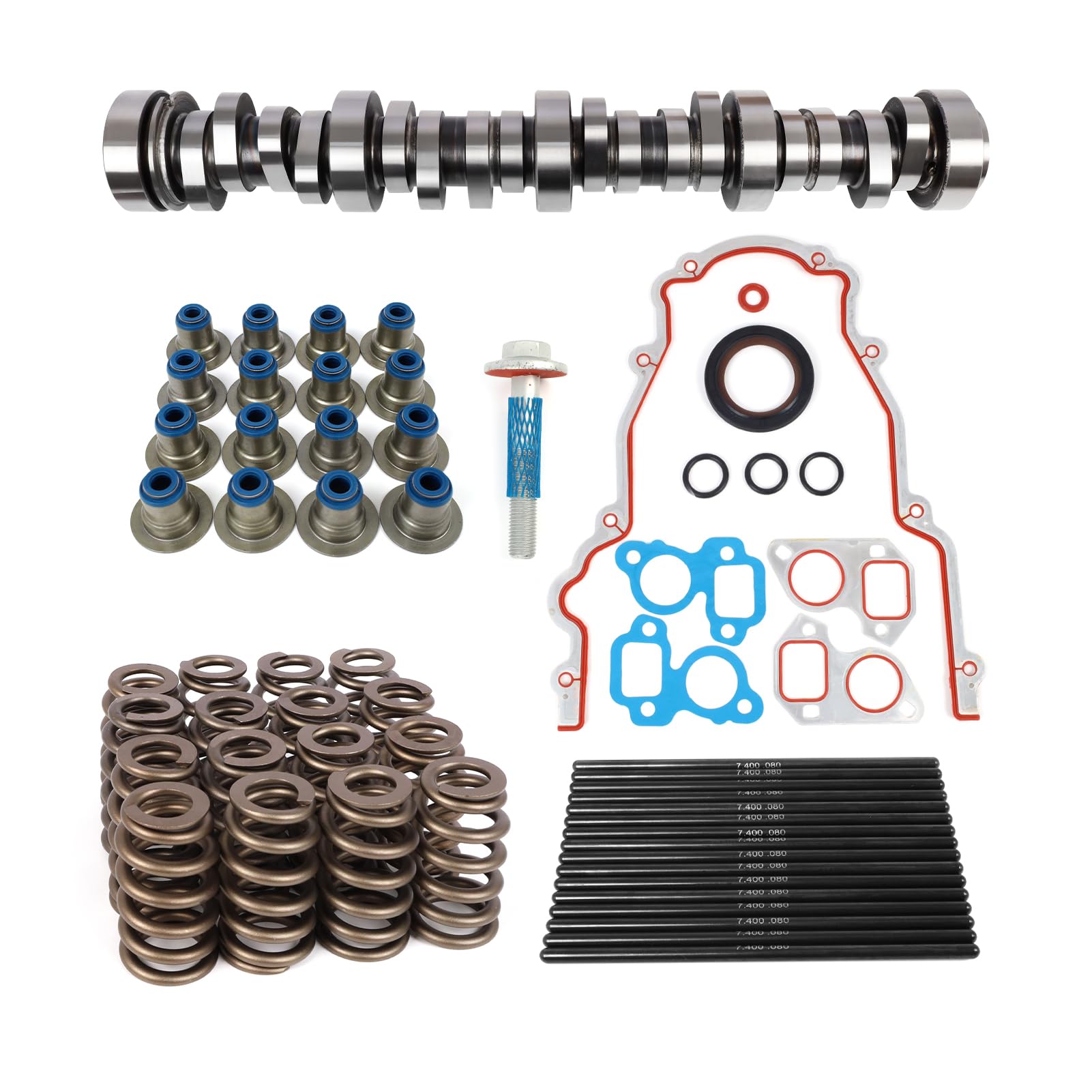 E1840P Sloppy Stage 2 Camshaft Kit for GM/Chevy 4.8L 5.3L 5.7L 6.0L 6.2L LS LS1 LS2 LQ4 LQ9 Engine, (Includes Cam, Springs, 7.400" Pushrods, Seals &
