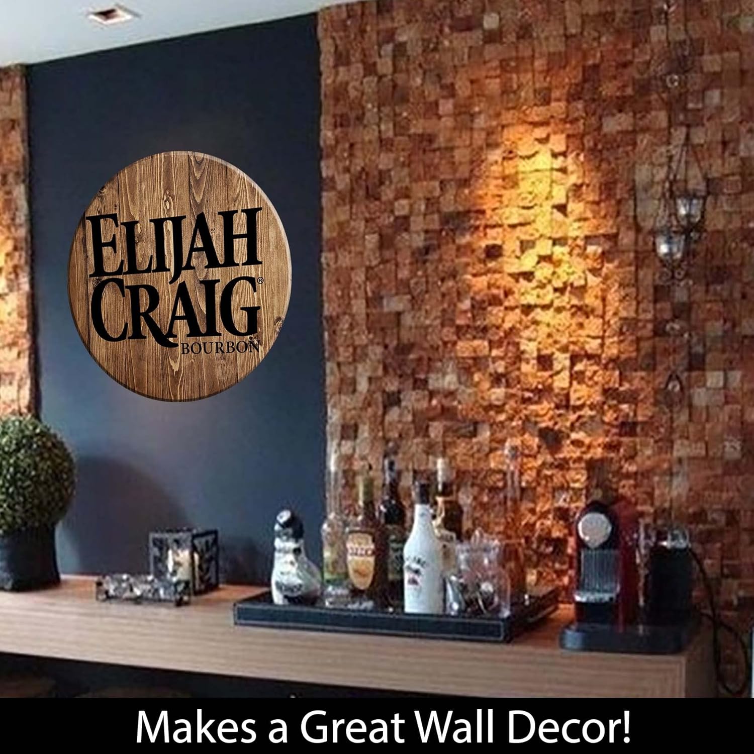 Old Fashioned Eli Bourbon Inspired by Whiskey Barrel 18 Inch Bar Sign Home Bar Decor