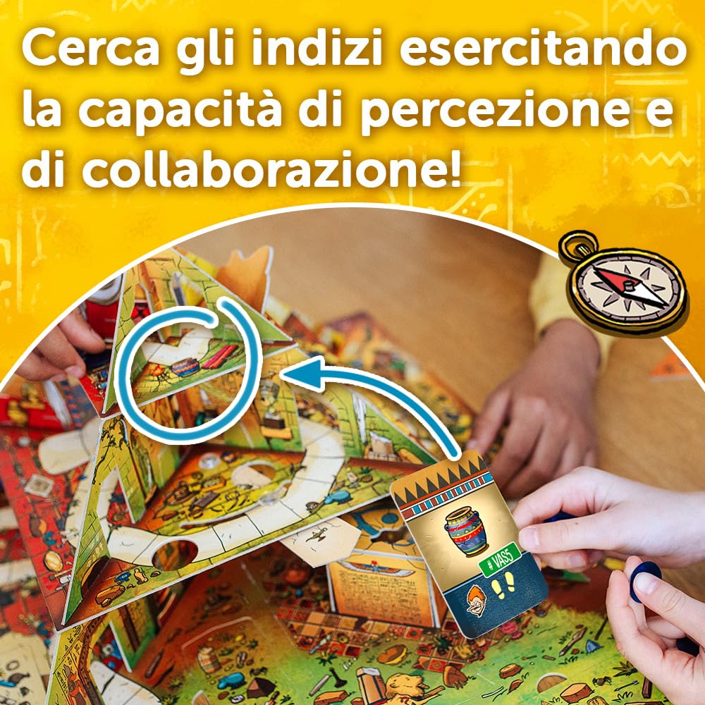 Trefl - Spy Guy Piramide - Gioco Collaborativo di Osservazione, Tabellone 3D con Parti Mobili, Gioco da tavolo per famiglie Adulti e bambini a partire da 6 anni