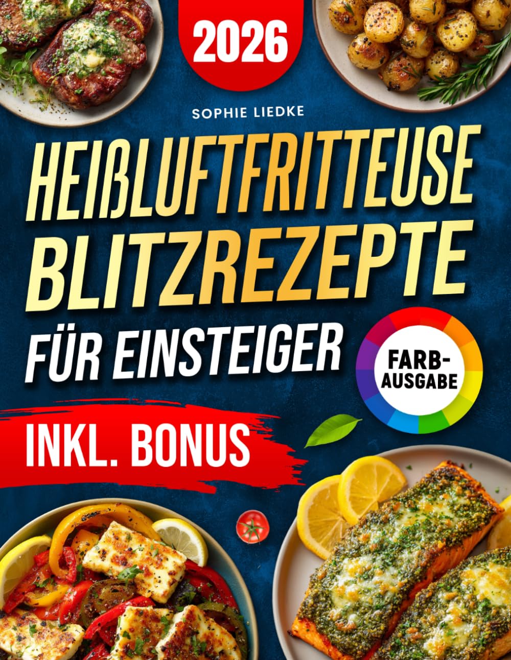 Heißluftfritteuse Blitzrezepte für Einsteiger: In unter 15 Minuten & maximal 5 Zutaten – einfache, knusprige Rezepte für Ihre Heißluftfritteuse | ideal für Berufstätige, Singles & Faule | inkl. Bonus