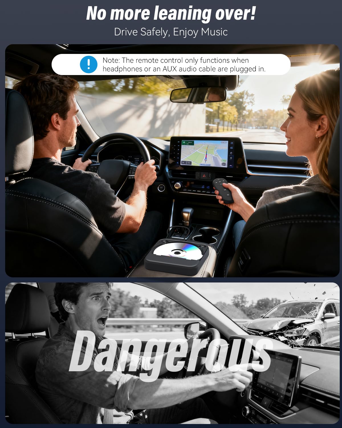MONODEAL Lettore CD Portatile con Porta USB/AUX per Auto