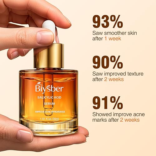 Miniatura 4 de BIYSBER Solución de suero de ácido salicílico al 2% para la cara Suero facial exfoliante suave para el acné, puntos negros y poros abiertos y reduce