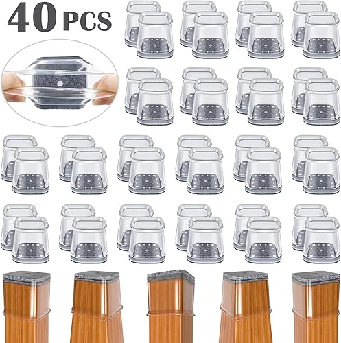 Miniatura 57 de BUMACO 20 protectores de suelo para patas de silla, protectores de patas de silla para suelos de madera dura, almohadillas de silicona para proteger