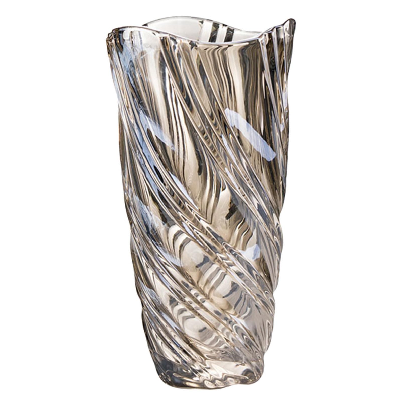 Vase en verre marron solide FRCOLOR, l'accessoire haut de gamme pour centre de table chic