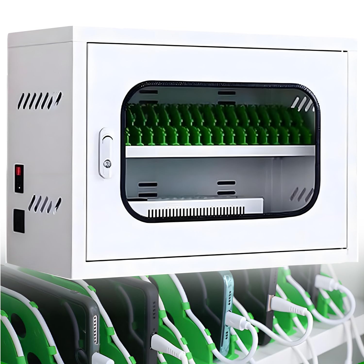 UORDBY Cell Phone Charging Stations Mobile,12-60Slots Mobile Phone Charging Cabinet For Multiple Devices, Compatible with Various Mobile Phone Models 20slots
