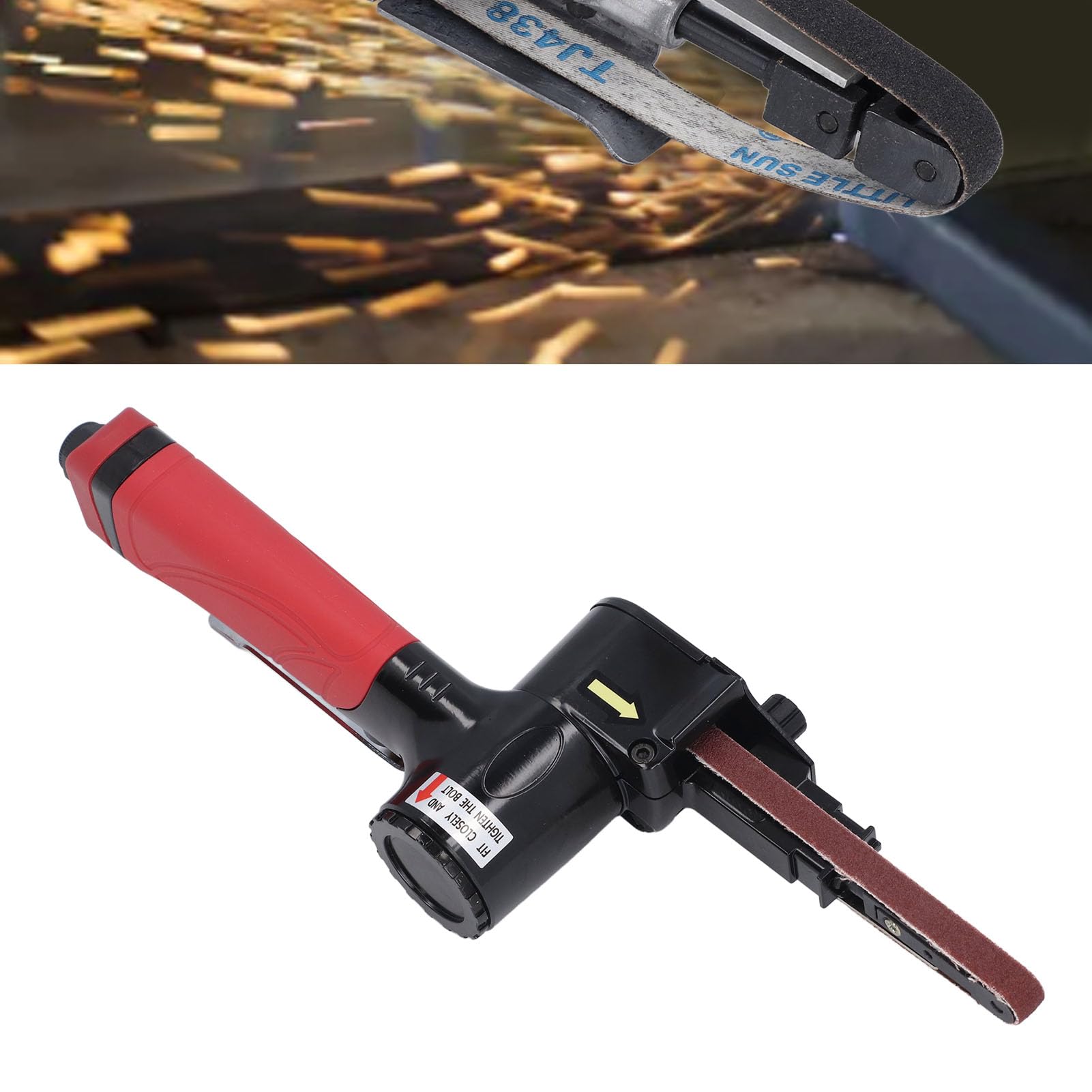 AIR BELT SANDER RED HANDLE PNEUMATIC BELT SANDING MACHINE FOR WELD JOINTS POLISHING DEBURRING