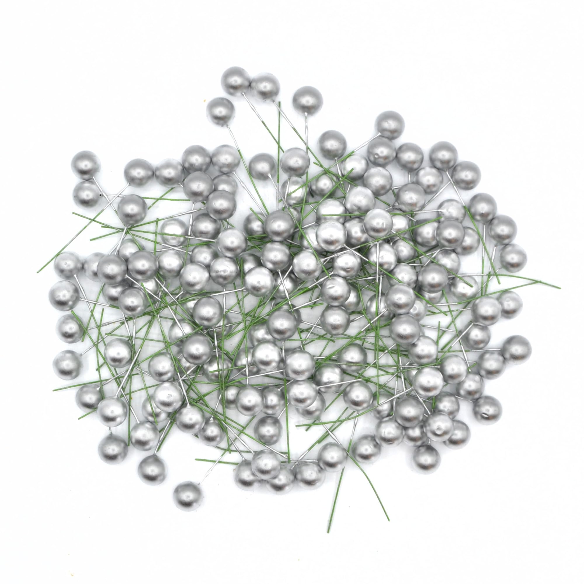 celloexpress Silver 12mm Artificial Berries - Faux Holly & Berry Stems Christmas Wreaths, Garlands, Floral Arrangements, Festive Decorations (Pack of 50)