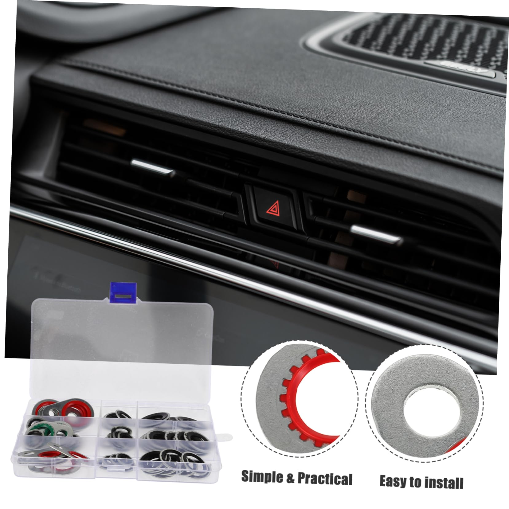Luxshiny 5juegos Juntas De Sello para Compresor De Aire Acondicionado Kit De Arandelas para Reparación De Compresor Automotriz Compatible Sello Duradero y Fácil Instalación y Uso