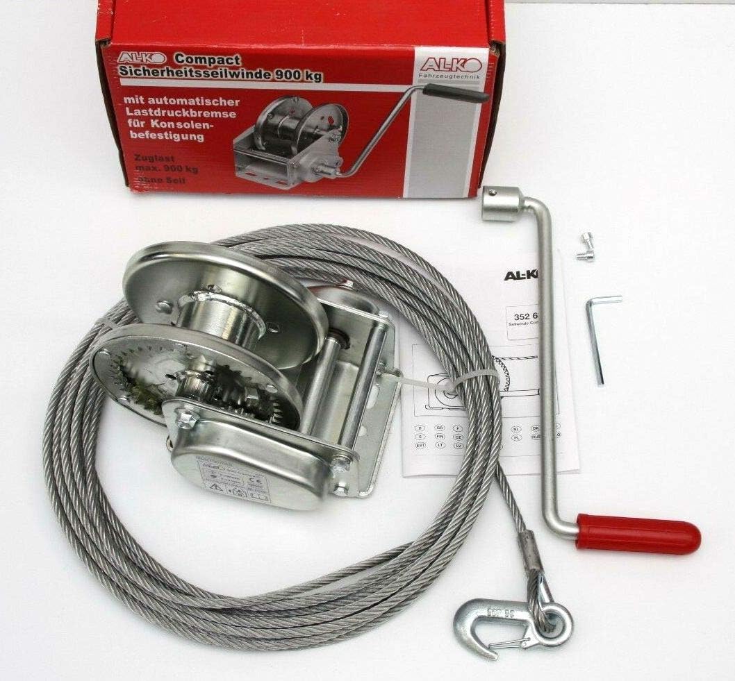 Treuil Manuel Alko 1210654 Type 900 Compact - Capacité 900kg Pour Remorques Et Bateaux