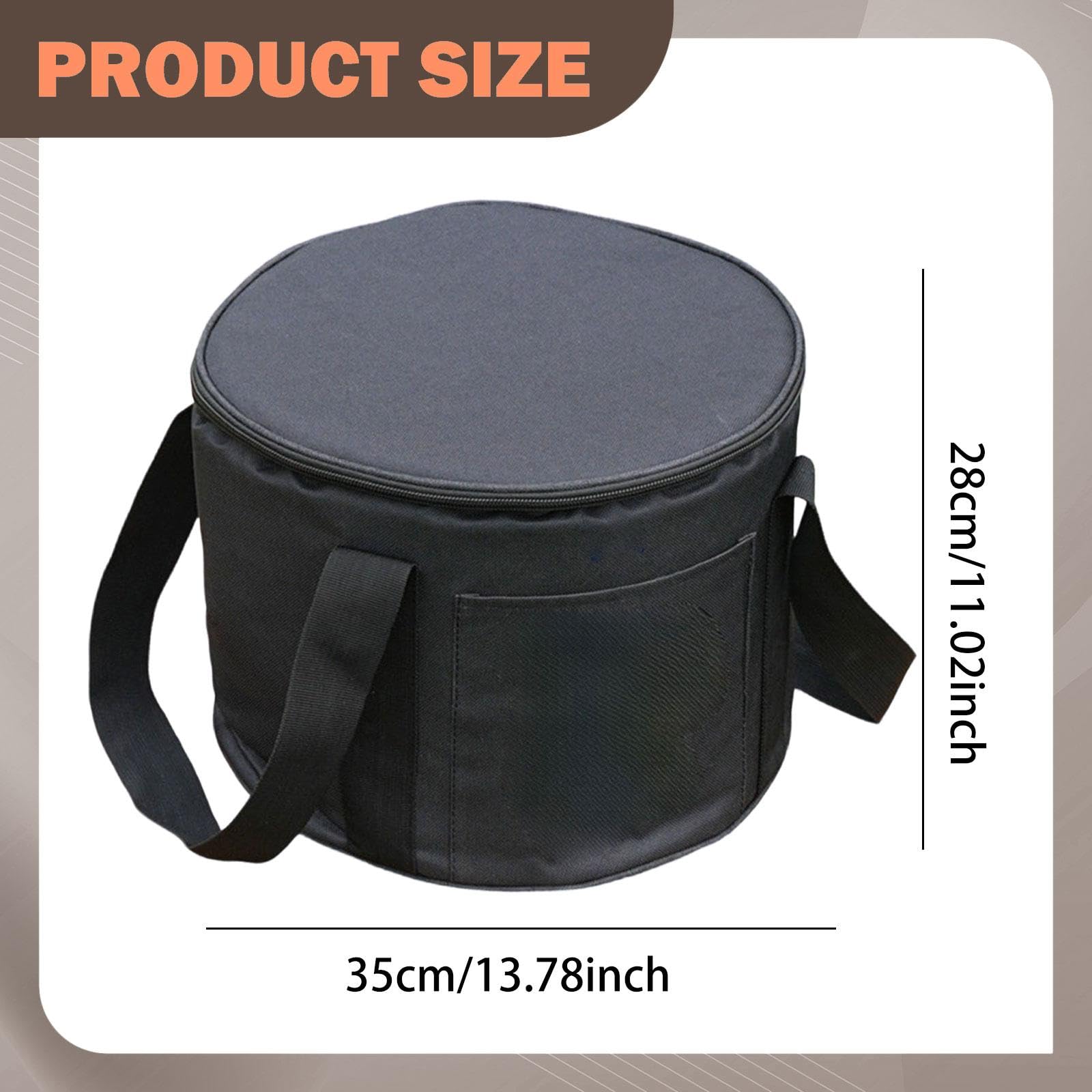 Snare Drum Tasche Percussion Instrument Tasche Hülle Tragetasche mit Wasserabweisendem Oxford Stoff Gepolstert Stoßfest für Musiker Musikproben Reisen, 35cmx35cm