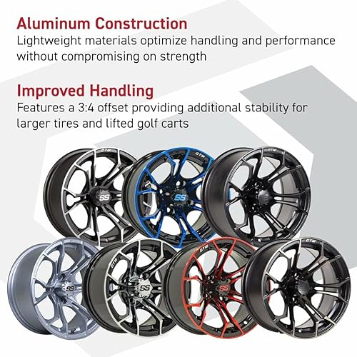 Miniatura 4 de GTW Spyder - Rueda de aluminio para carrito de golf (se vende como unidad individual) (14 x 7 pulgadas, azulnegro).