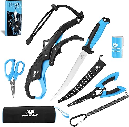 Miniatura 8 de Mossy Oak Kit de Herramientas de Pesca - Alicates de Pesca, Sujetador de Labios de Pescado, Removedor de Anzuelos de Pesca Multifuncional con Funda