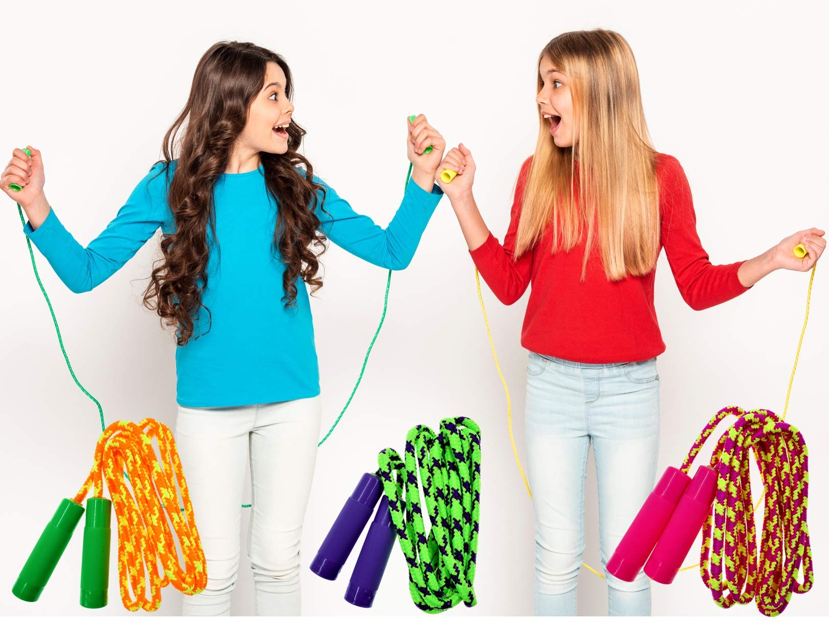 Corde à Sauter OTraki 2×2,5 M – Bois, Réglable, Pour Enfants Dès 5 Ans