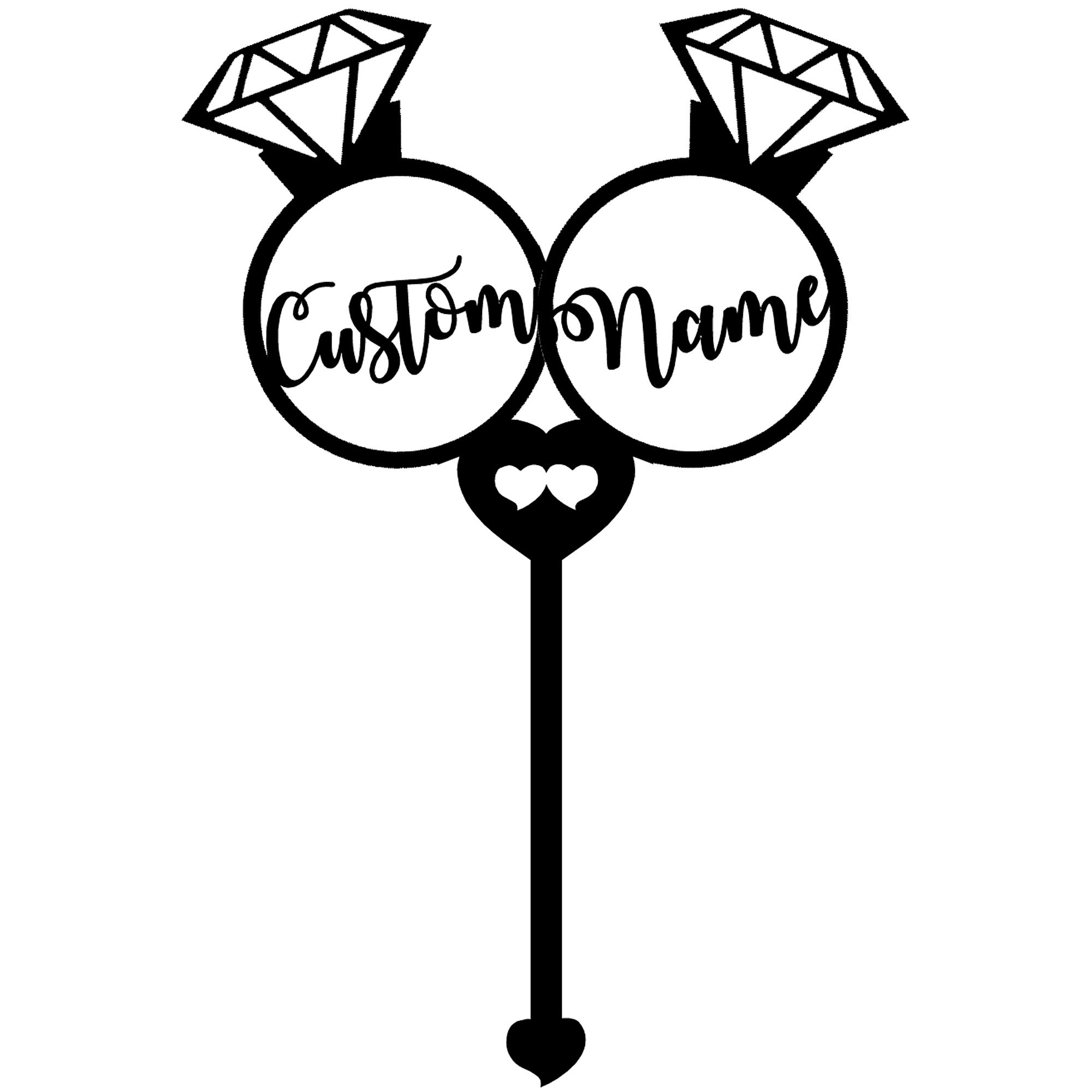 Ubuntu ® - Presenting Customize Cake Topper/Wadding - Engagements Custom Stuff's/Fine Laser-cut MDF wood Item - (Pack of 1) - (Matte Black 01, Wood Style 4)