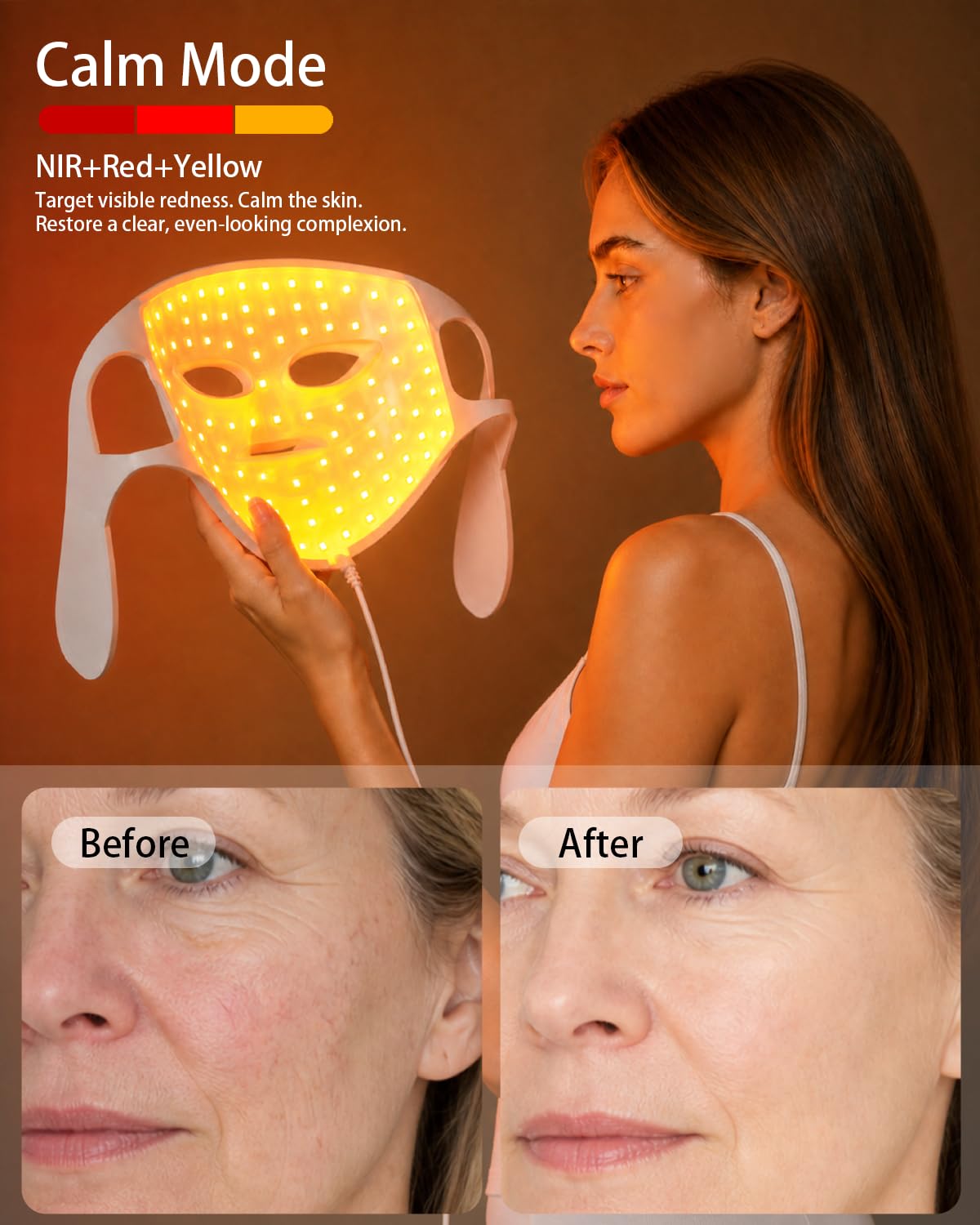 Maschera di terapia della luce rossa 3D per il viso, 5 lunghezze