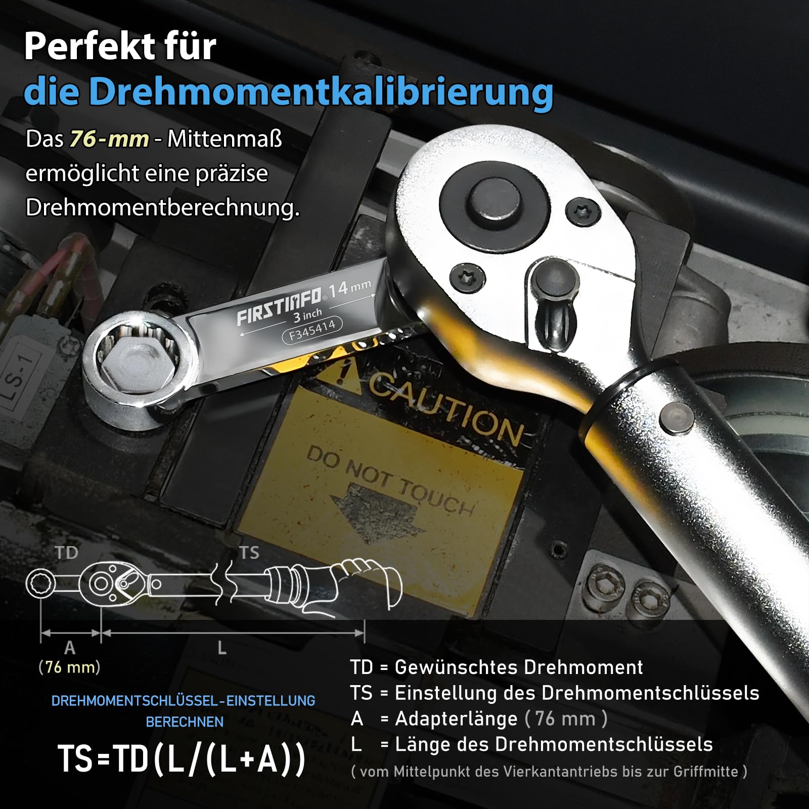 FIRSTINFO F3454 Drehmoment-Adapter-Set 1/2 Zoll Antrieb 12-Kant Stecknüsse 14–27 mm metrisch 10-teilig CR-V Stahl mit Aufbewahrungskoffer