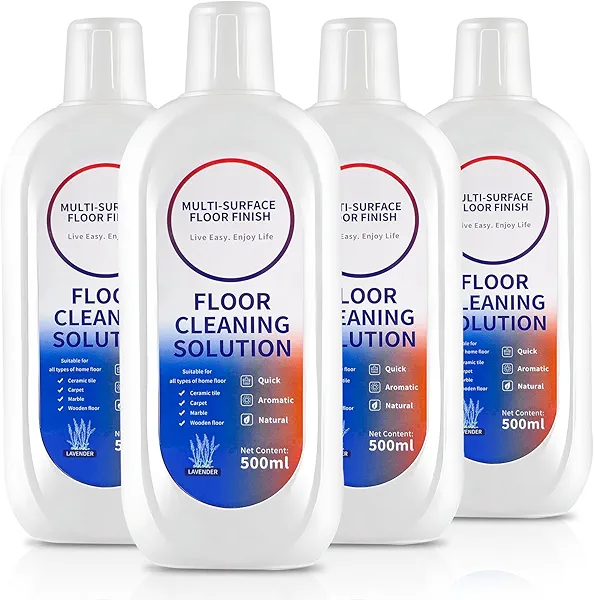 NXPPYY Floor Cleaning Solution Compatible with Tineco iFLOOR Series, All Robot Vacuums & Wireless Wet-Dry Mops, 4 Bottle Floor Cleaner Refill, Lavender Scent