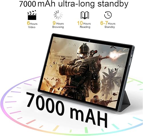 Miniatura 4 de AOYODKG Tablet 2 en 1, tableta Android 11 de 10.1 pulgadas con teclado, funda de ratón, 4 GB de RAM+64 GB de ROM (expansión de 256 GB), procesador