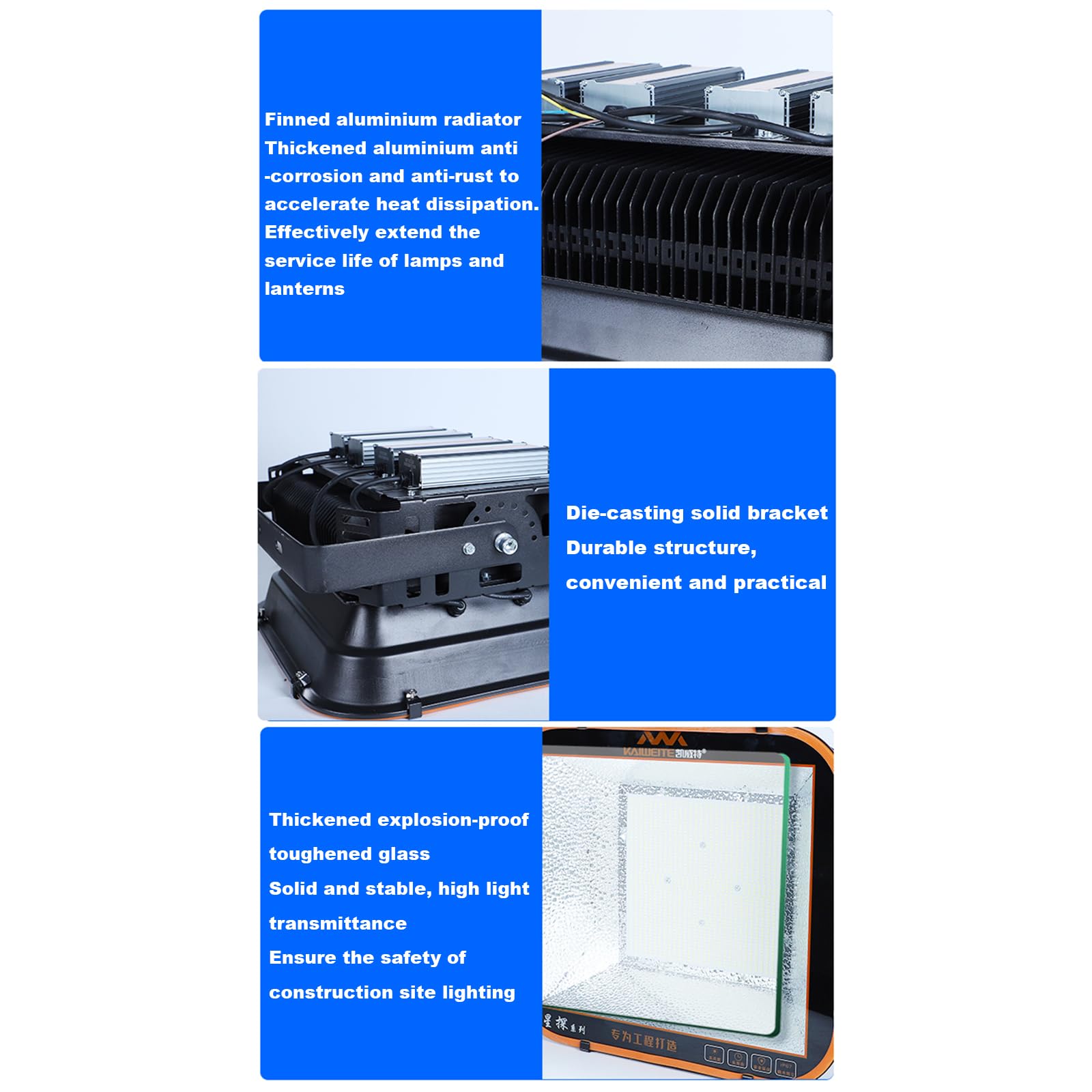 Faretto LED da Esterno 2000/4000w Luci di Sicurezza LED, Faro LED Esterno Anticorrosione, Faretti Proiettore LED Esterno (4000W)