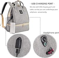 Vista 5 de Mochila para extractor de leche Doble capa para madre bolsa de trabajo al aire libre, grande, Gris, Viajes