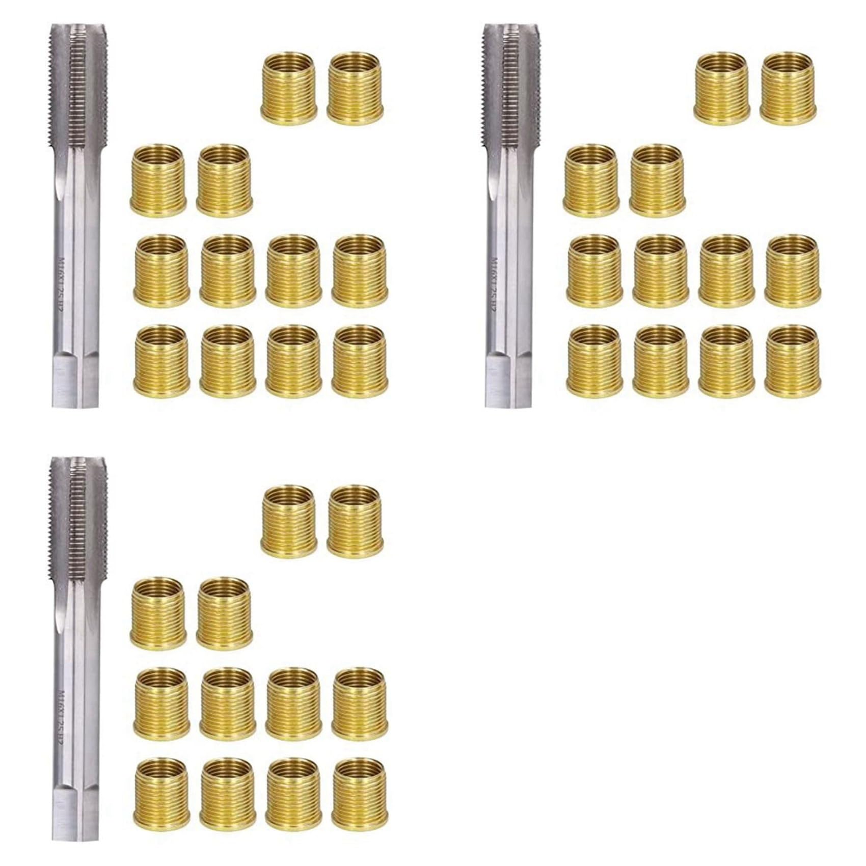 36X Strumenti per La Riparazione della Filettatura delle Candele, Candela per Rubinetto in Acciaio Ad Alta velocità con Inserti M14X1,25 e Kit Rubinetto M16X1,25