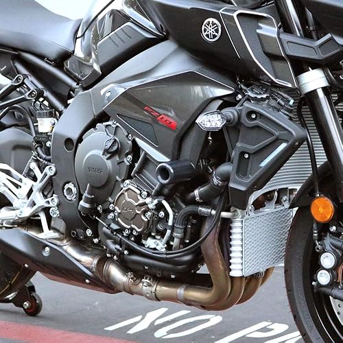 Miniatura 1 de Shogun 2017 Yamaha FZ10 FZ 10 2018 2019 2020 2021 2022 MT-10 MT 10 SP Negro Deslizadores de marco sin corte para modelos ABS y no ABS - 750-6819 -