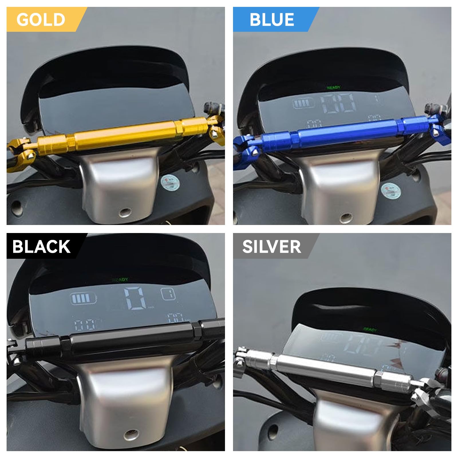 Barra di Bilanciamento del Motociclo 22mm Universale in Lega di Alluminio Moto Rinforza la Barra Trasversale della Leva per Gli Accessori del Manubrio ATV(Nero)
