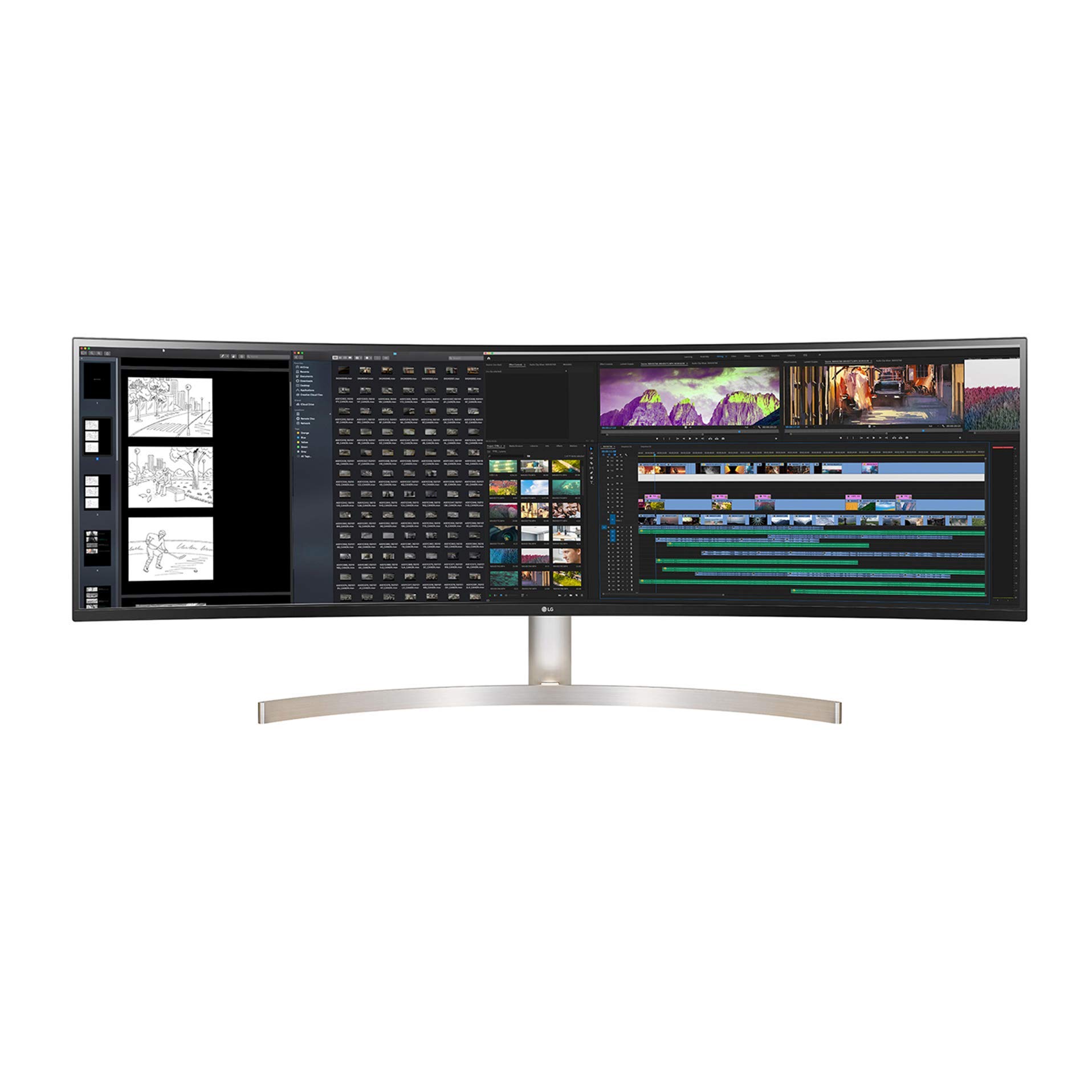 LG 49WL95C-WE 49 Inch 32:9 Curved DQHD (5120 x 1440) IPS UltraWide Monitor with HDR10, USB-C and 3-S