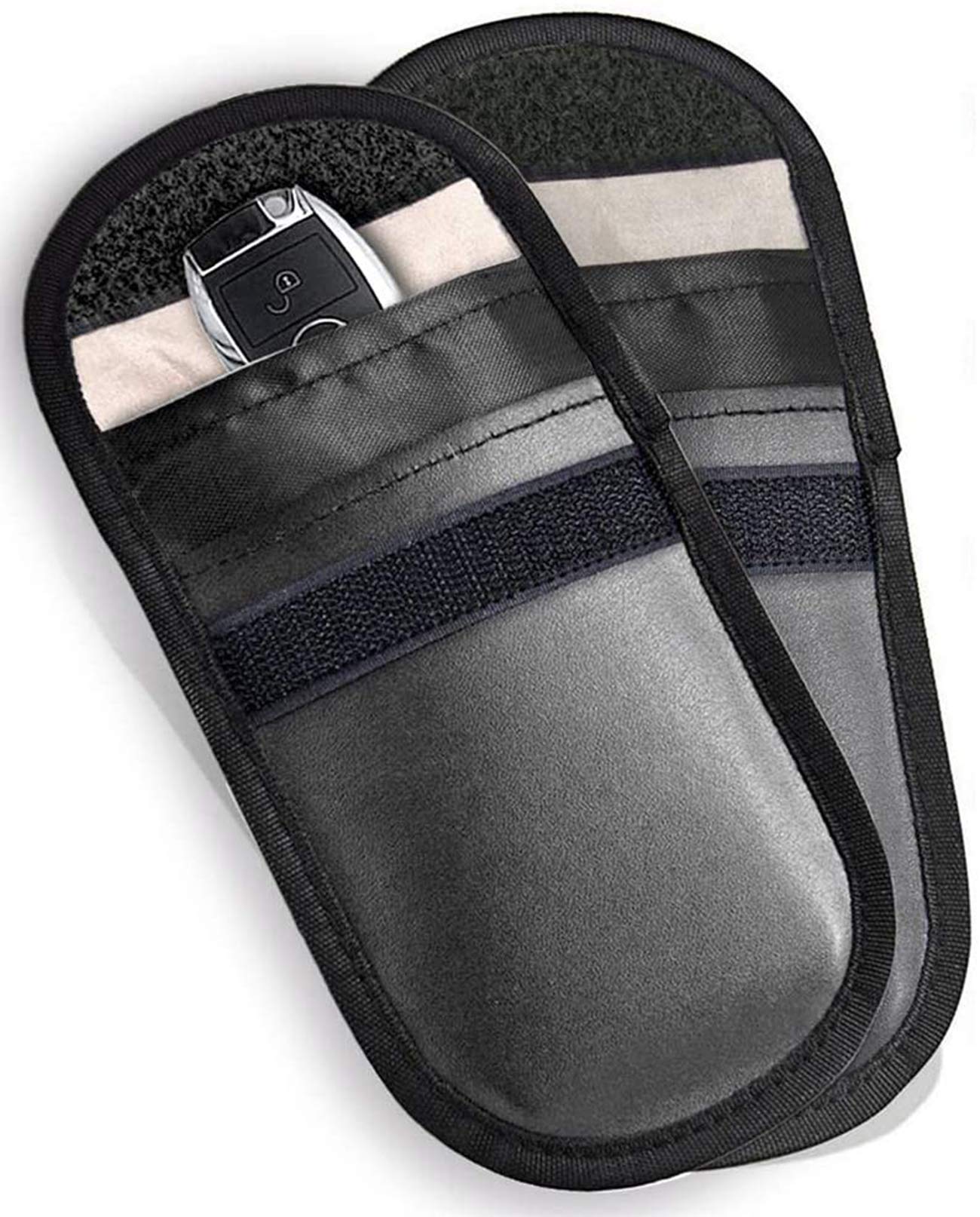 MixColours 2 Pack Car Key Signal Blocker Pouch, Faraday Pouch for Car Keys, Keyless Signal Blocking Key Case, Rfid Blocker Bag for Car Security