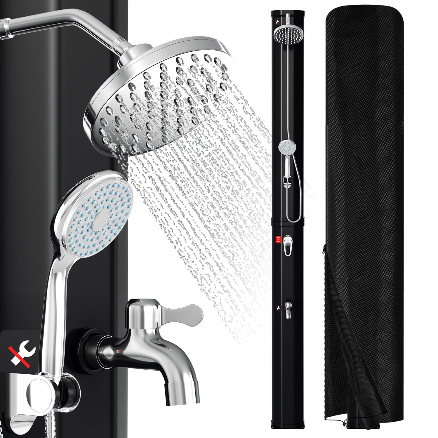 douche solaire jardin 35l avec capot