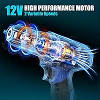 Vista 5 de Caja de herramientas, kit de herramientas para el hogar de 261 piezas con taladro inalámbrico de 12 V y accesorios Juego de herramientas