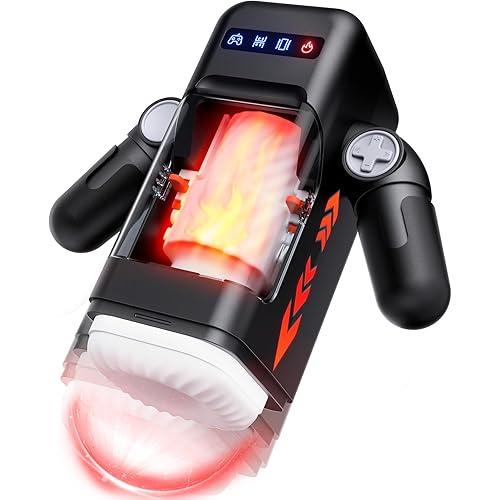 Sex Toys for Men Male Masturbator, 10 Vibrating & 8 Thrusting Modes Men's Sex Toy with Phone Holder, Heating Function Adult Toys Male Stroker, Penis Trainer Penis Pump for Men