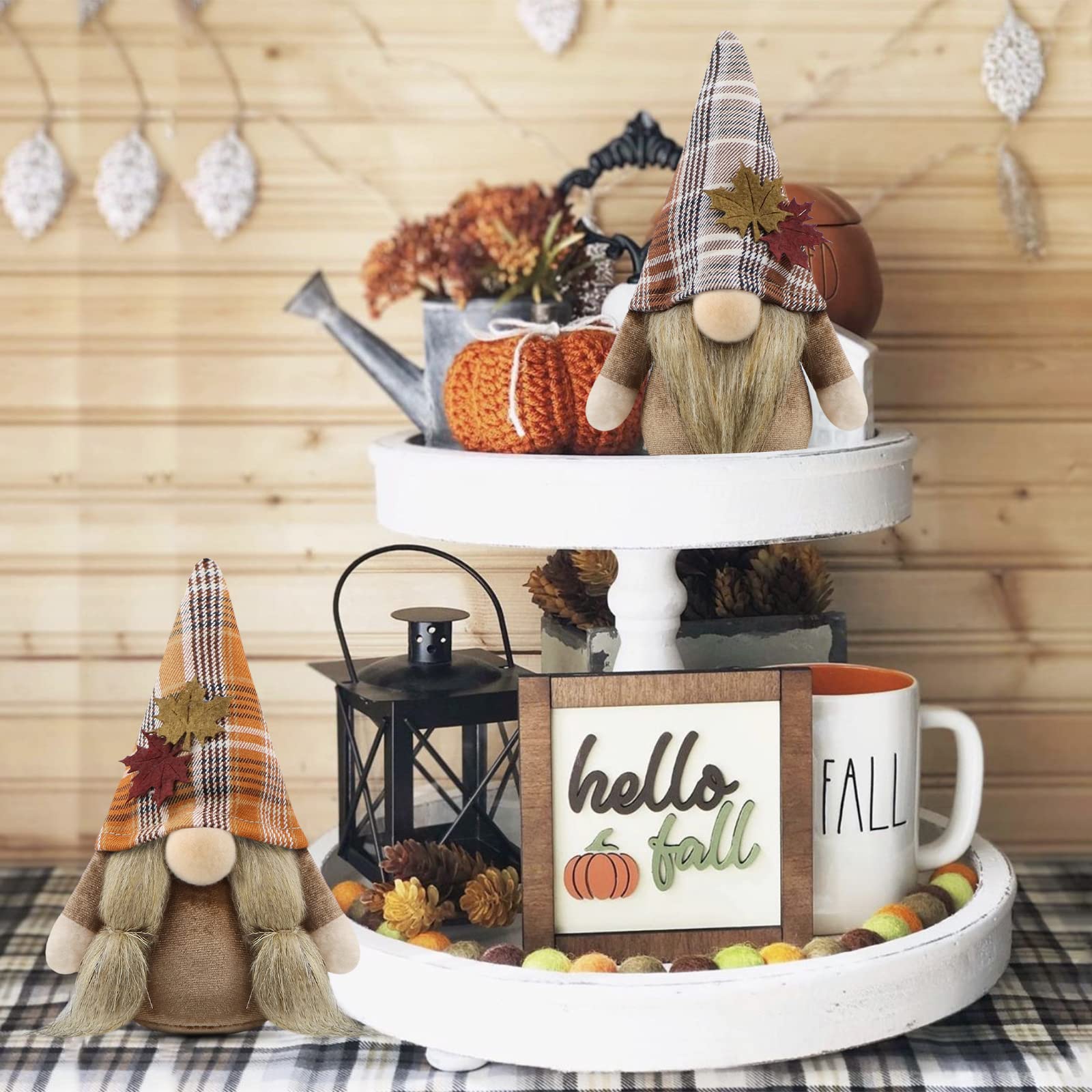 Gehydy Lot de 3 Deco Automne GNOME Peluche Elfe Décoration Gehydy Lot de 3 Deco Automne GNOME Peluche Elfe Décoration