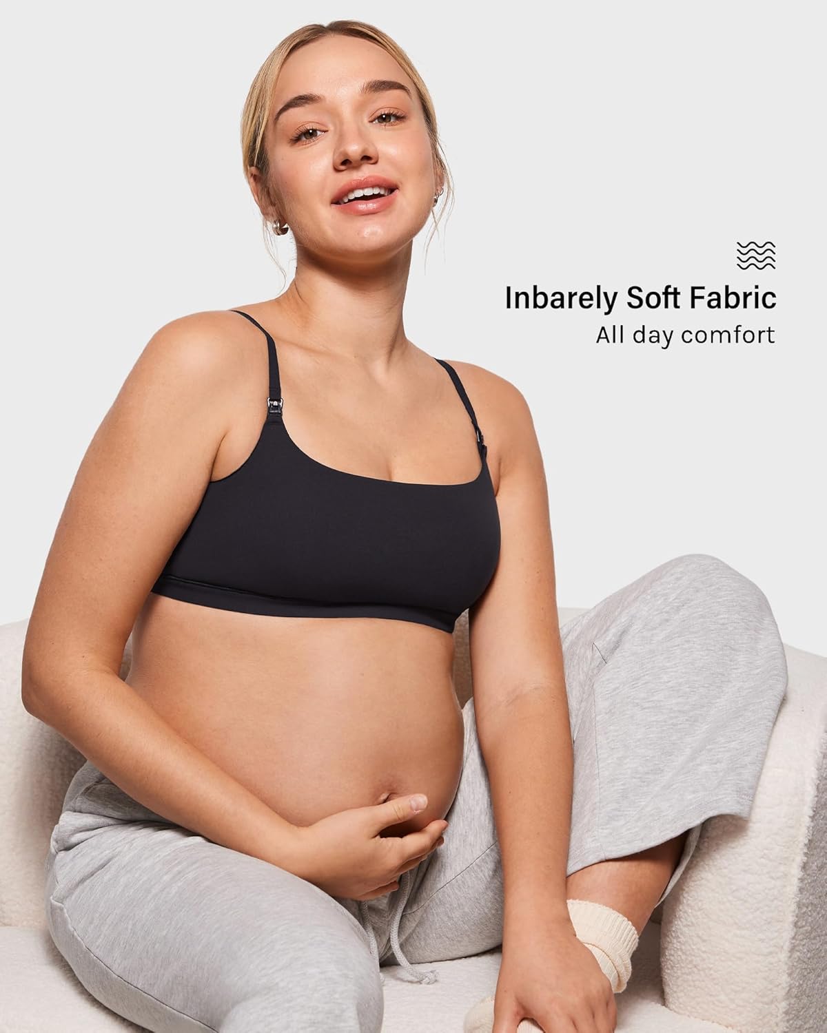 INLYRIC Women's Inbarely Soft Nursing Bras Unlined Bralettes Maternity Bra for Breastfeeding Unpadded Comfy Sleep Seamless - Image 2