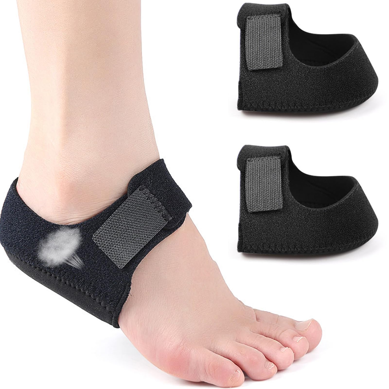 Leikedun 2 pcs de Protector Talon Taloneras Silicona, Ajustables Taloneras Fascitis Plantar para Tendinitis de Aquiles, Espolón óseo, Dolor de Pies, Aliviar el Dolor de Talón(34-40)