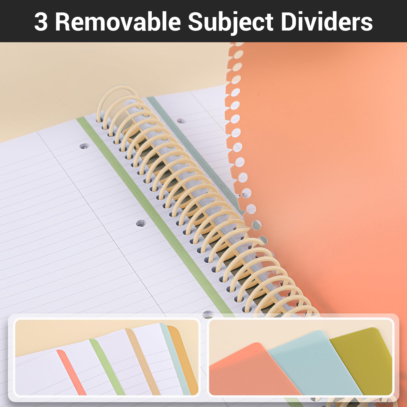 Quaderno a righe per 3 soggetti, formato A4, 23,5 x 29,7 cm, grande, a righe, con copertina rigida in polipropilene, per donne, 240 pagine, carta spessa 90 g/m², con tasca, per lavoro, ufficio, scuola