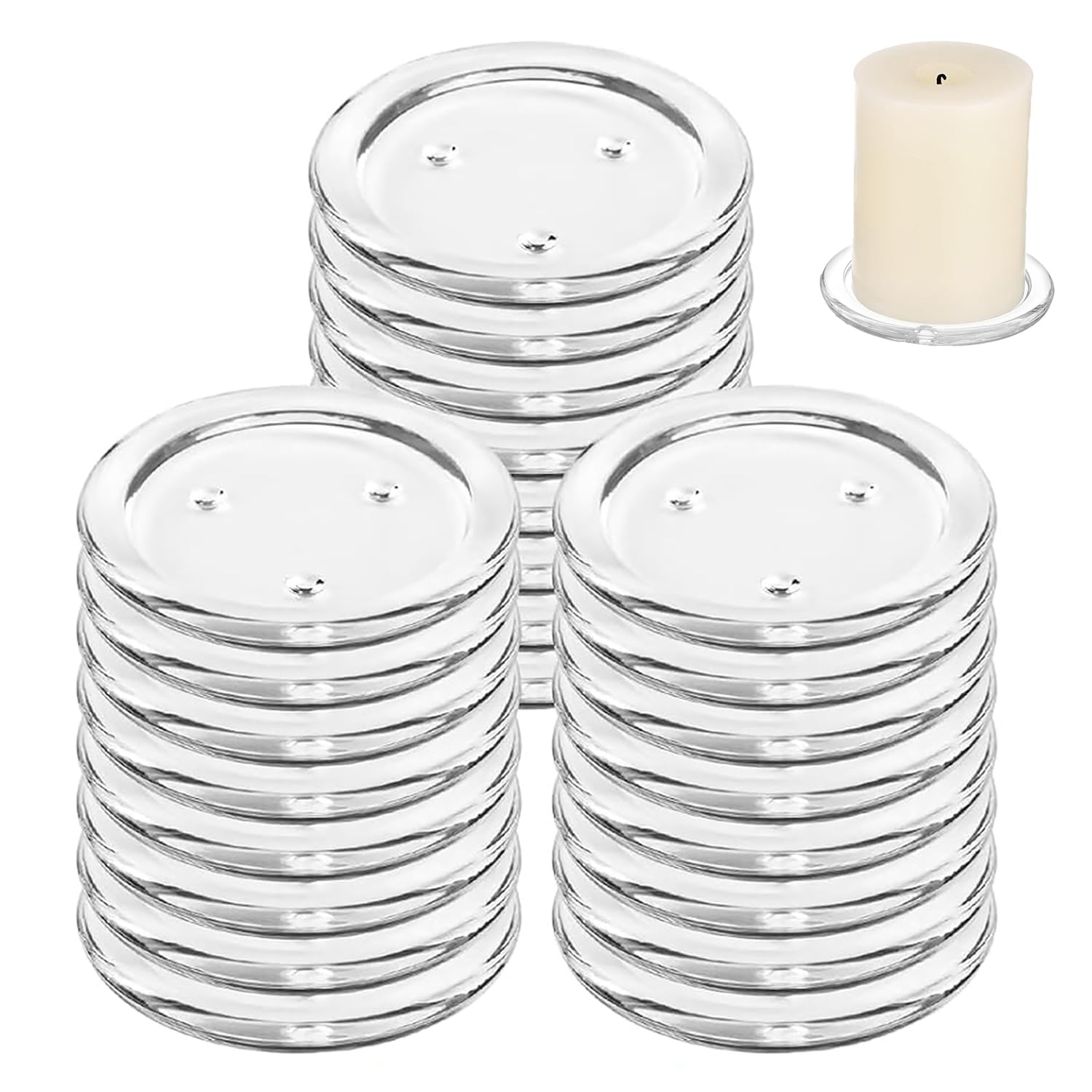 JMIATRY 24 PCS 10cm Porta Velas, Portavelas Cristal, Decorativas, Para Velas Tazas Cocina Comedor