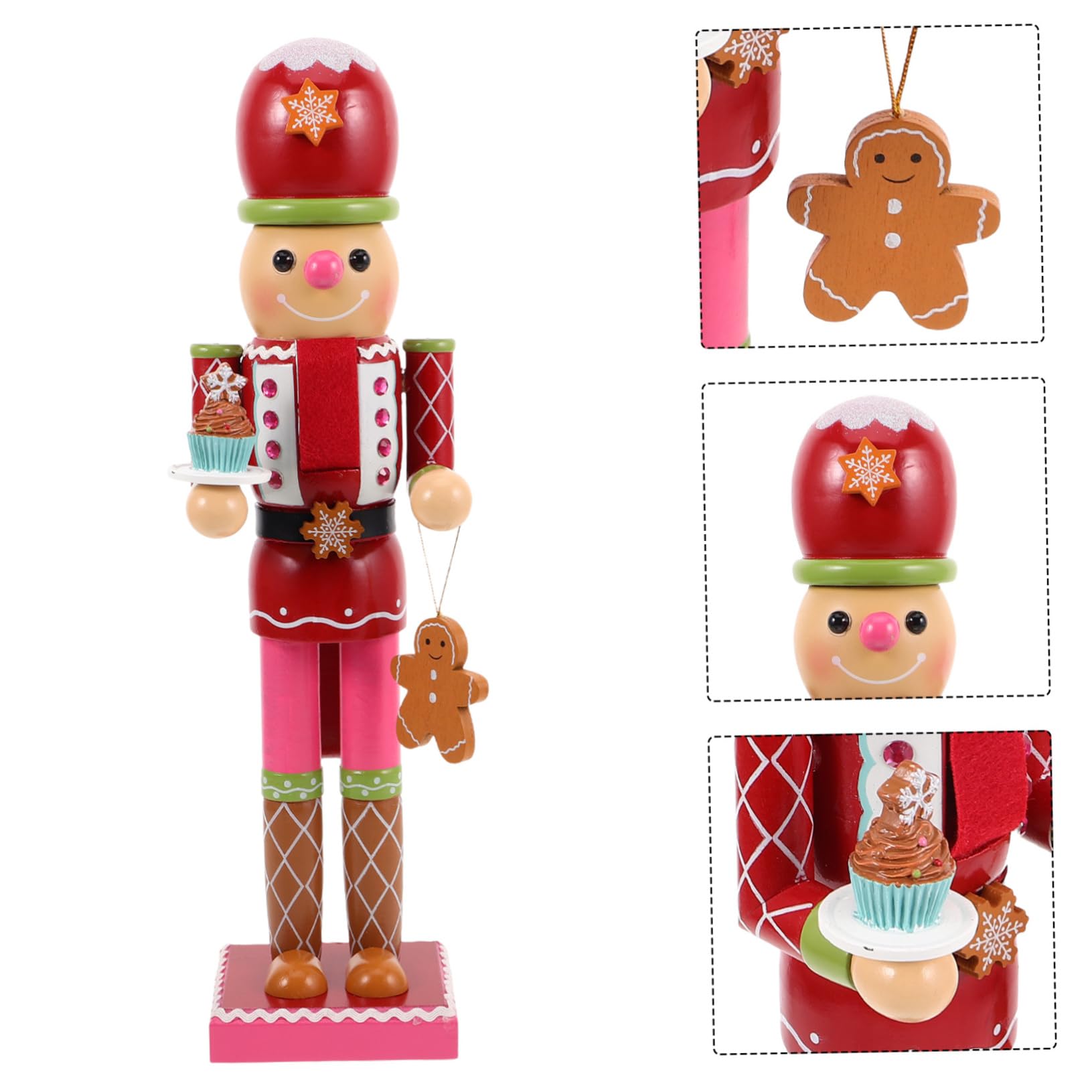 VICASKY Schiaccianoci Soldato Omino di Pan Speziato Decorazione per Casa in Legno Ornamento da Tavolo per Feste di Natale