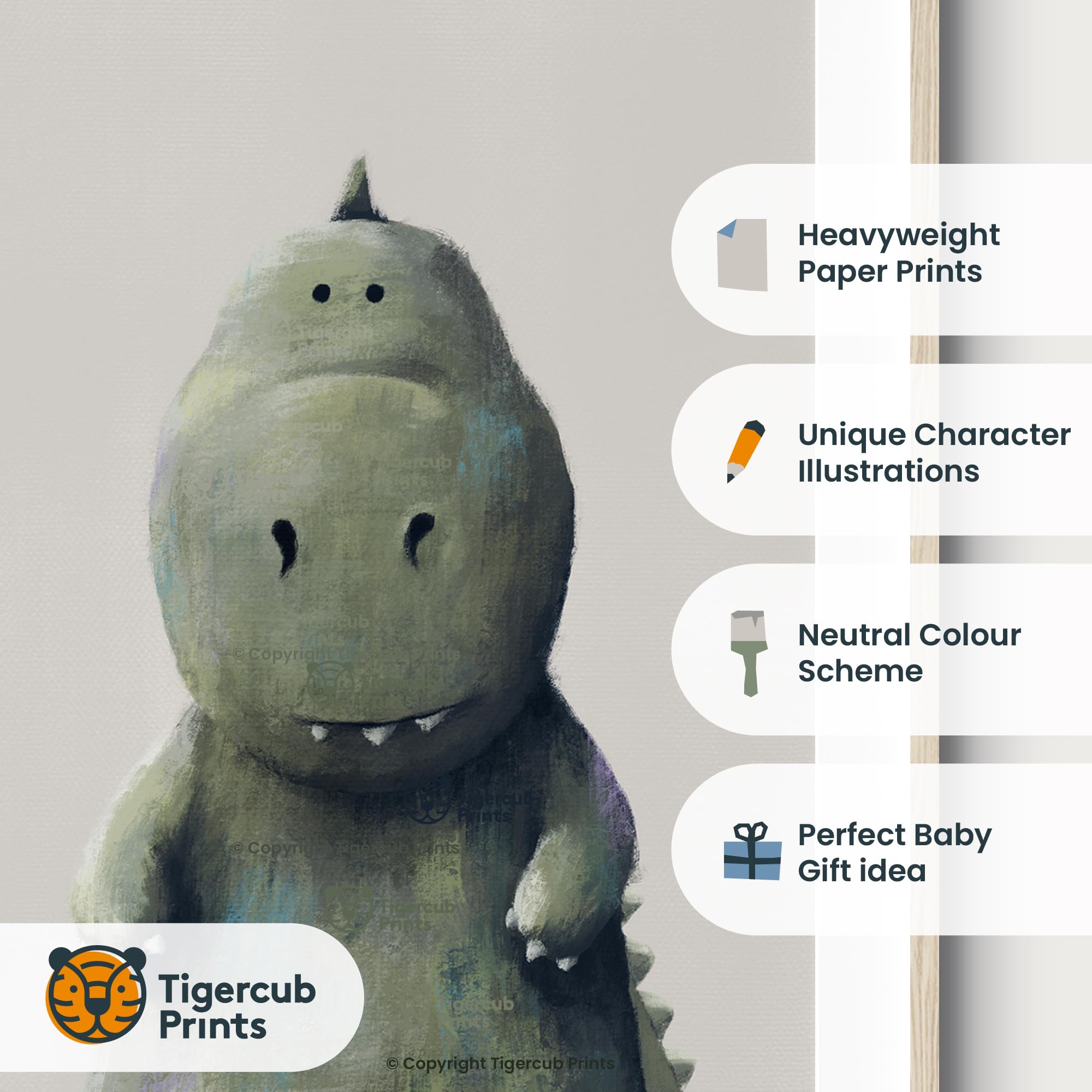 Tigercub Prints Dinosaur Nursery Prints, A4 - Set of 3 - Image 2
