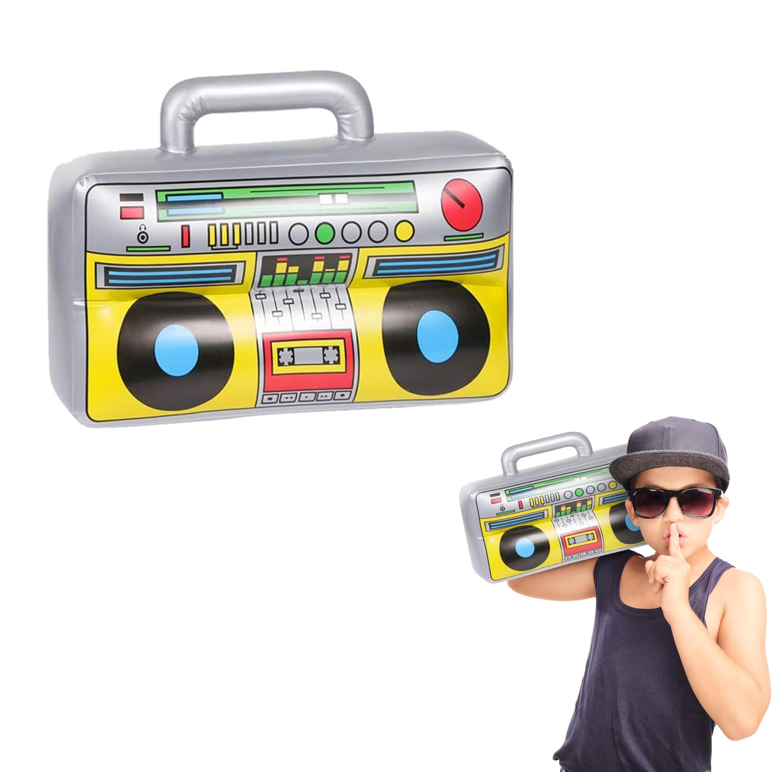Boombox Gonflable Lecteur De Musique Jouet Aquatique Années 80 90 Accessoires Cosplay Halloween Multicolore