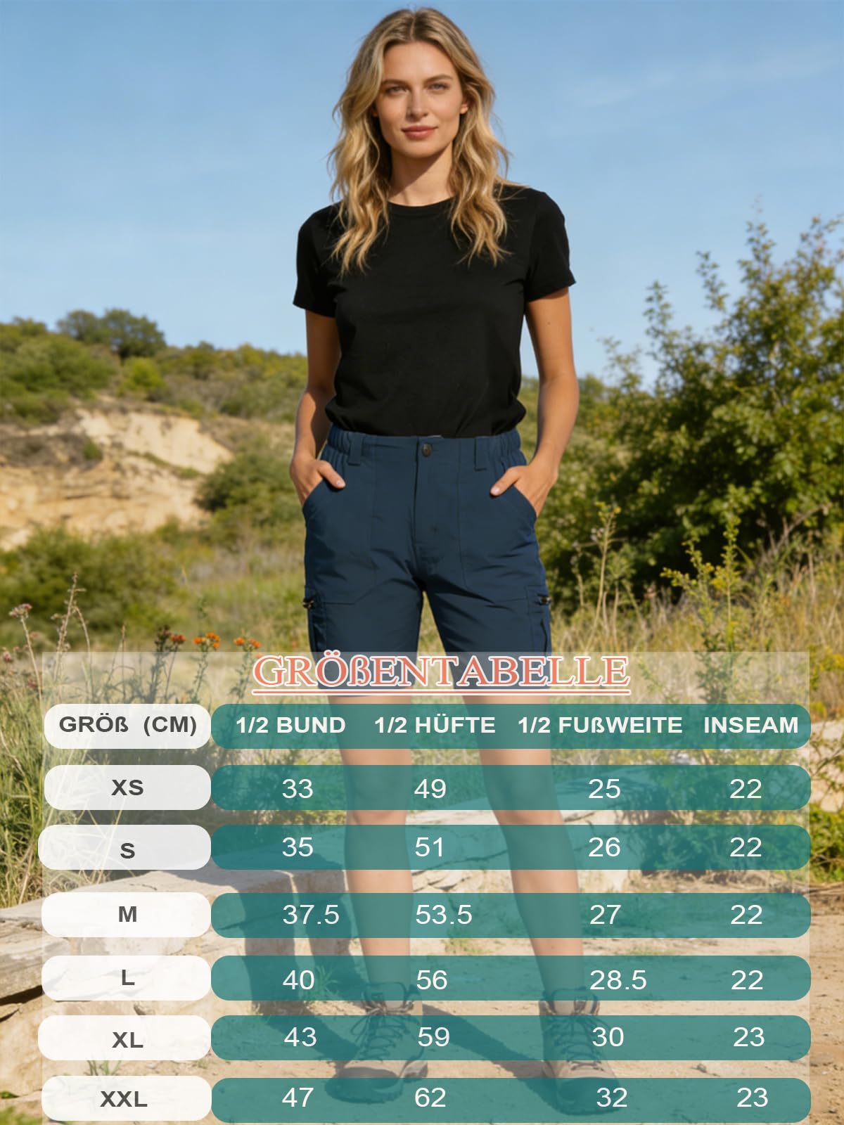 VAYAGER Short de Randonnée pour Femme pour L'Été, Léger Et À Séchage Rapide, Short Outdoor Cargo avec Poches pour Trekking Et Golf