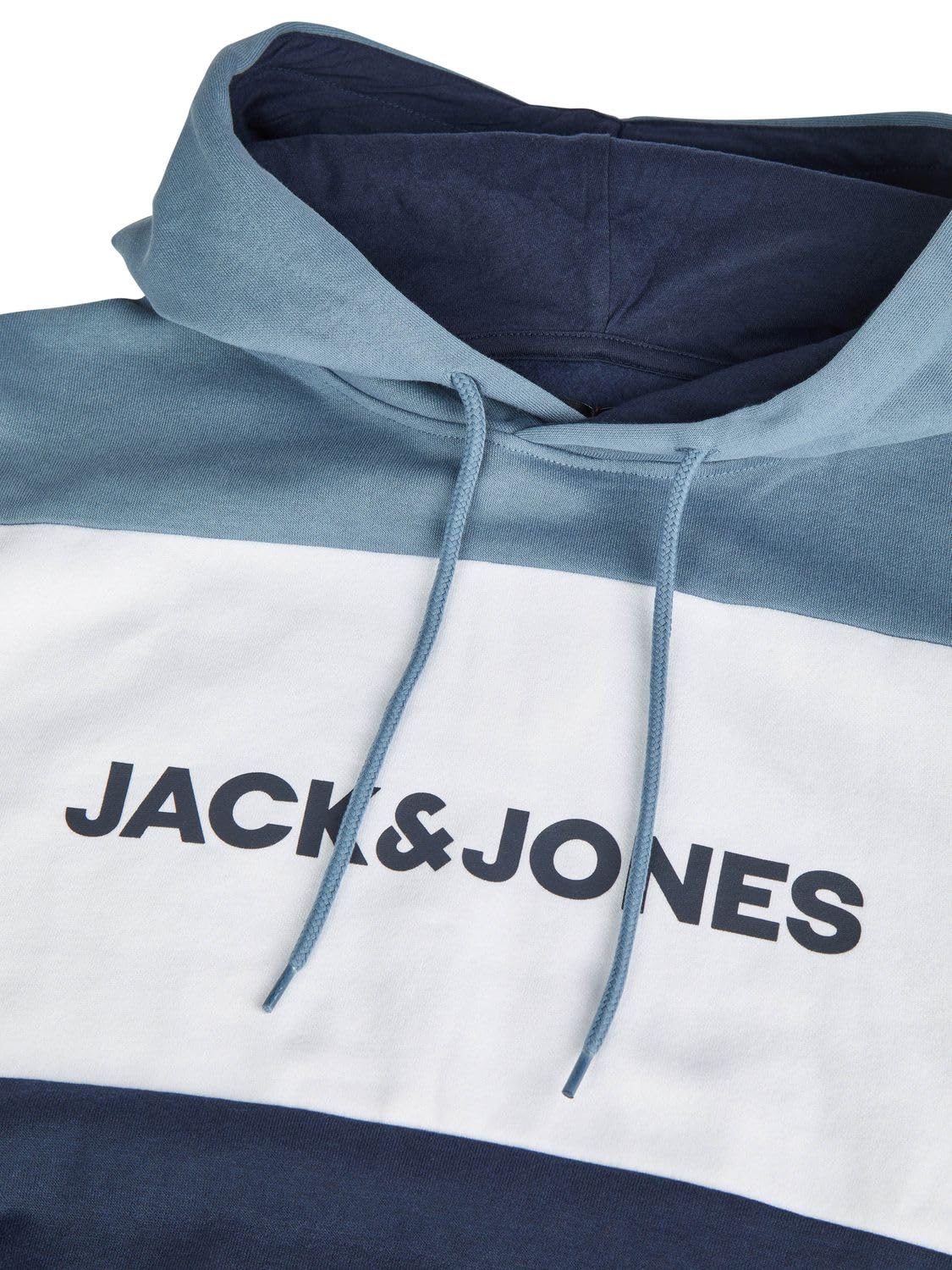 JACK & JONES JWHLOGO Blocking Sweat à capuche pour homme avec imprimé Coupe droite Grande taille Vert Bleu Beige Marine S M L XL XXL 3XL 4XL 5XL 6XL 7XL 8XL