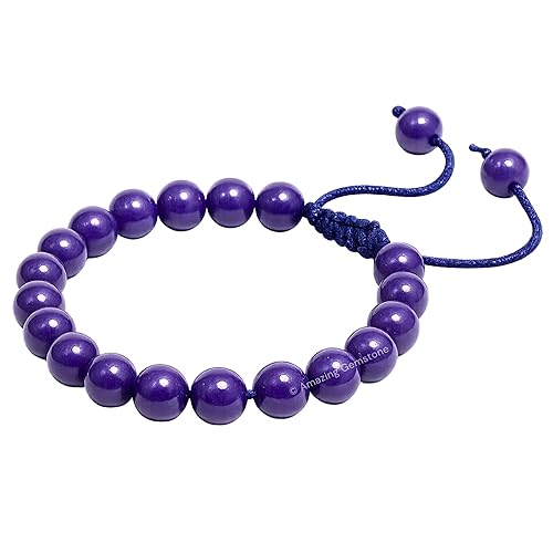 Vista 695 de Amazing Gemstone Yaxaite Bracelet for Women Men's Gifts - Protection Healing Crystal Bracelet - 8mm Gemstone Beaded Adjustable Bracelet Pulseras