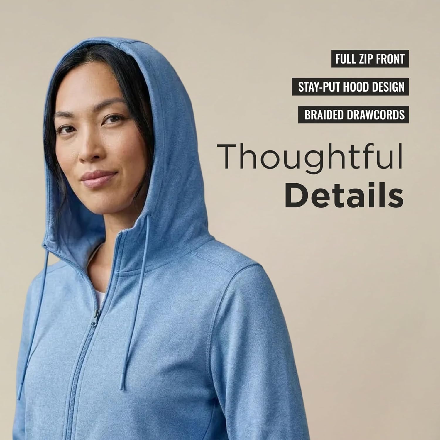 Antigua Women’s Seeker Full Zip Fleece Hoodie - Ultra‑Soft Heather Fleece, Lightweight Layer, Stay‑Put Hood, Everyday Comfort - Image 7