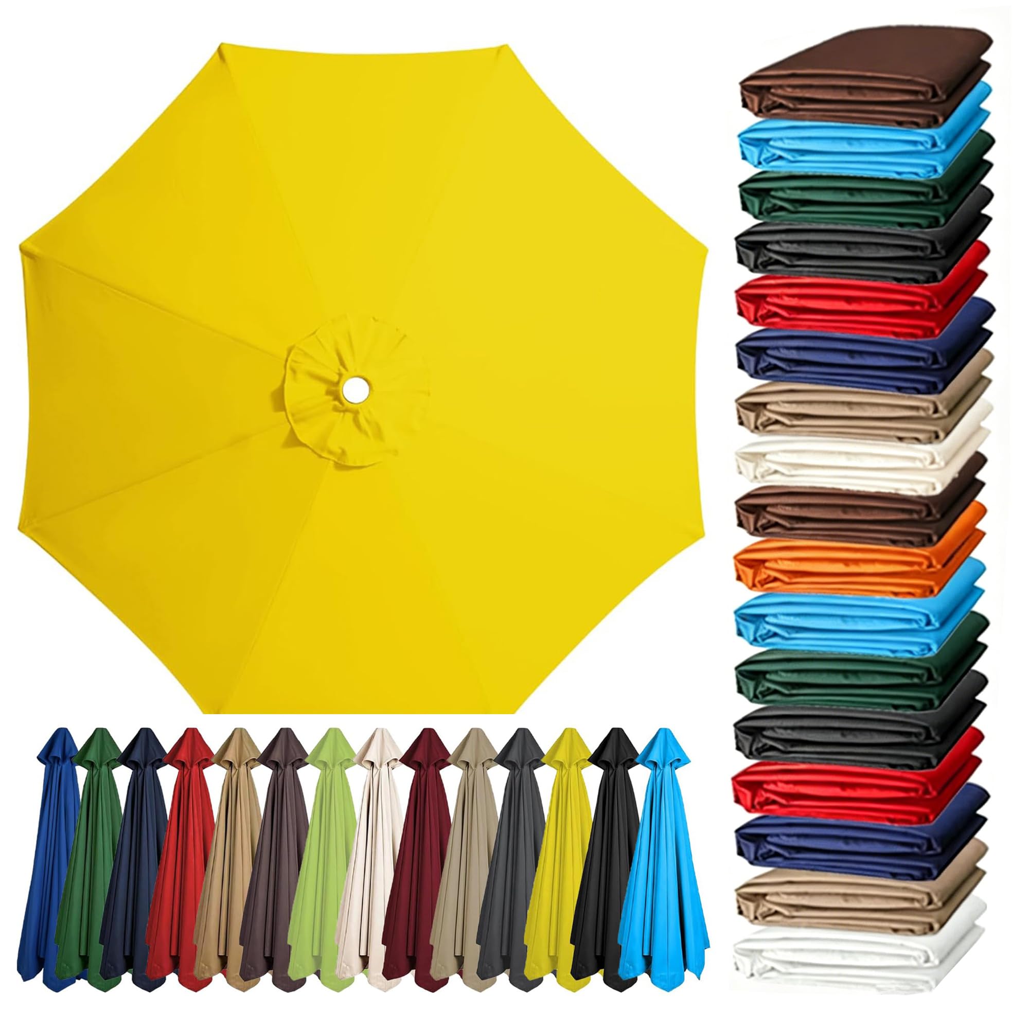 2m-3.5m 6/8 Arms Replacement Parasol Canopy,Garden Umbrella Replacement Cover,Patio Replacement Cover For Garden Parasol Umbrella Canopy,Replacement Fabric,Weatherproof Patio Parasol Umbrella