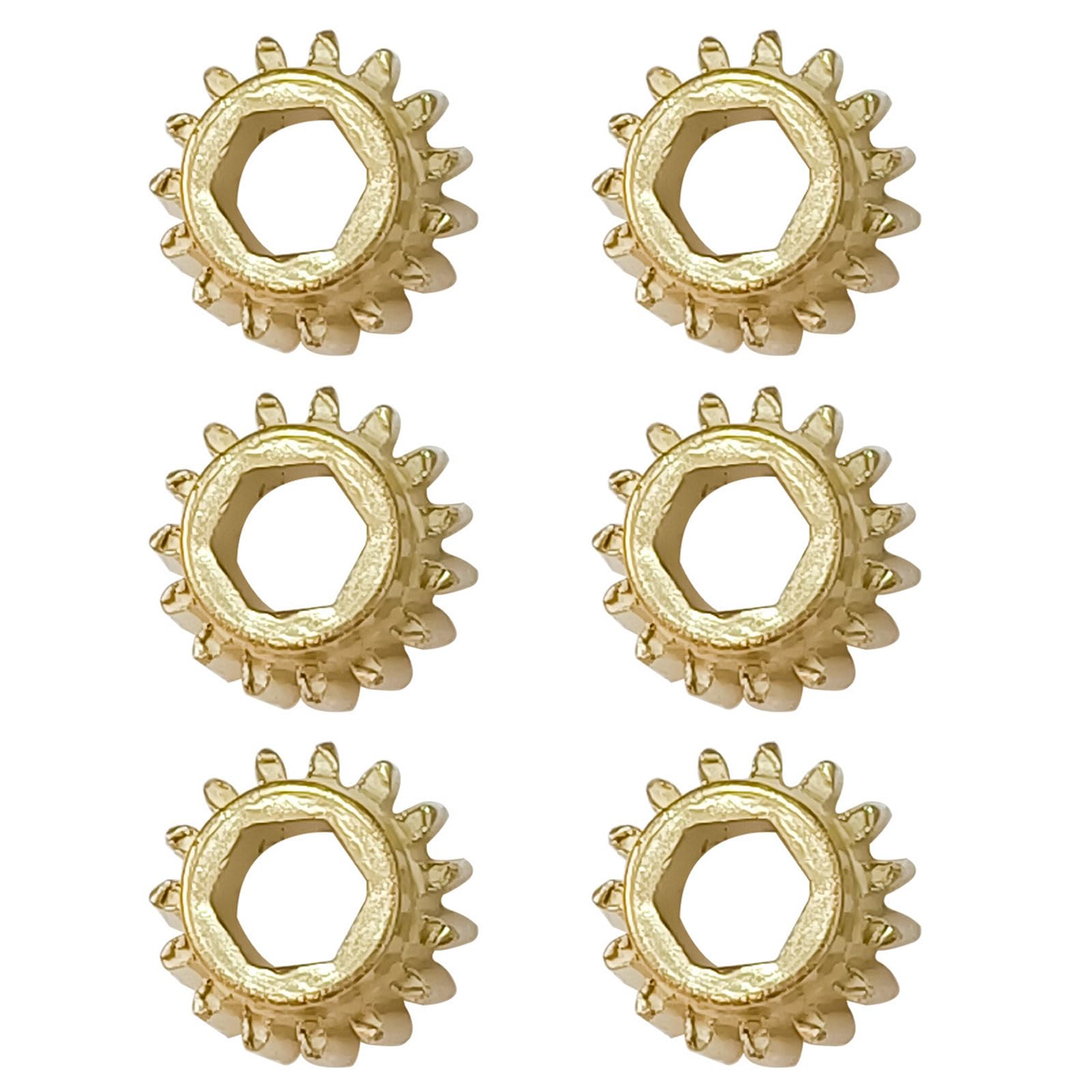 Maxtonser Pack of 6 Hexagonal Tuning Gears Hexagonal Guitar Part for Classical Guitar Shafts Iron Construction Nonslip Design