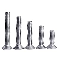 Vista 4 de SUNXULIMI Tornillos hexagonales de cabeza plana M8 x 20 mm, pernos avellanados, acero inoxidable 304, acabado brillante, totalmente roscado, unidad