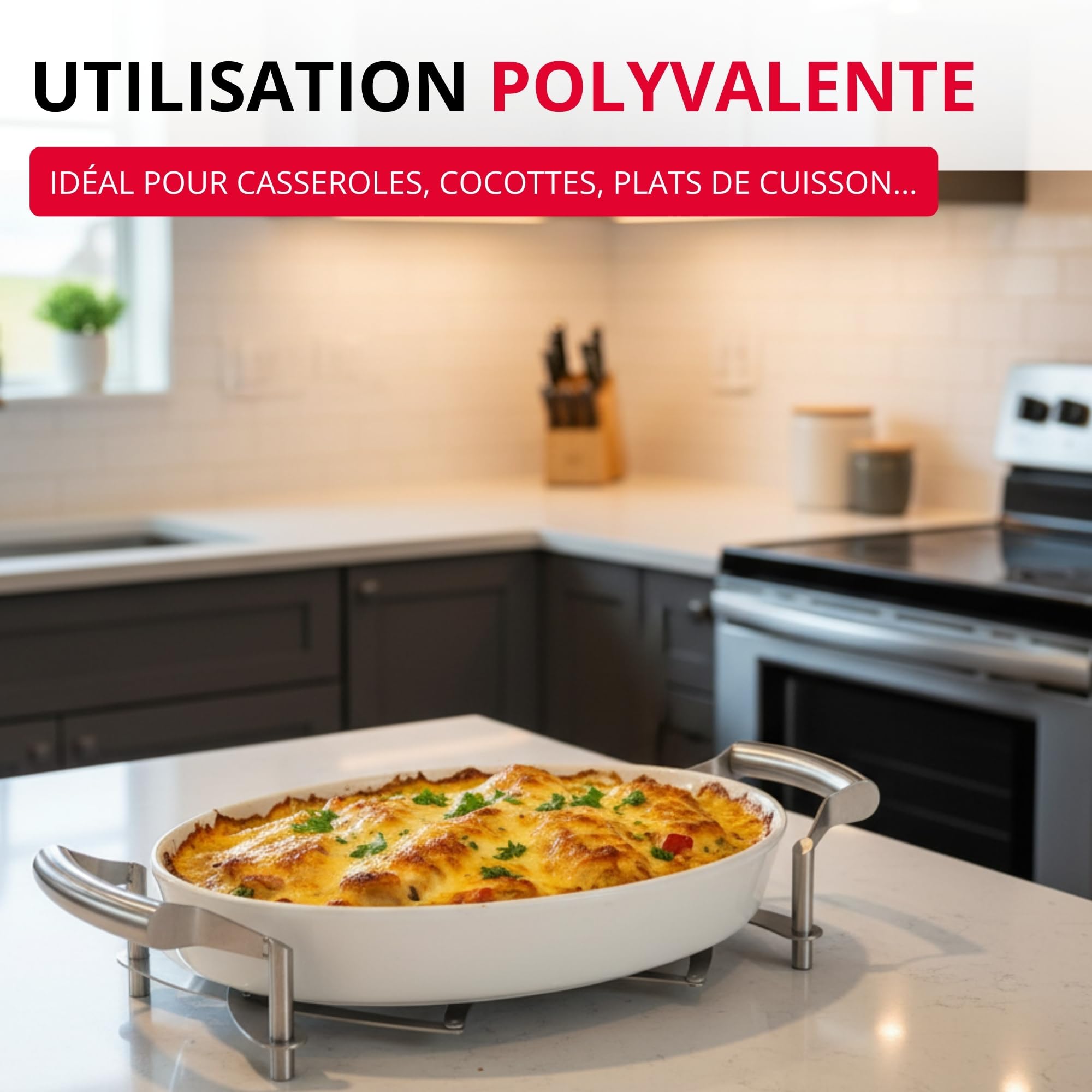 Westmark Dessous de Plat Extensible, longueur : 18 à 42 cm, acier inoxydable, Flexi, couleur : argenté, 16412260