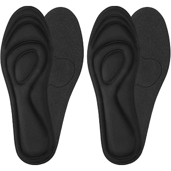 WLLHYF 2 Pairs Memory Foam Insoles Shoe Insoles for Men and Women Replacement Shoe Insoles Comfortable Cushioning Shoe Insoles Shoe Pads Relieve Foot Pain 25 cm Women EU39 Black