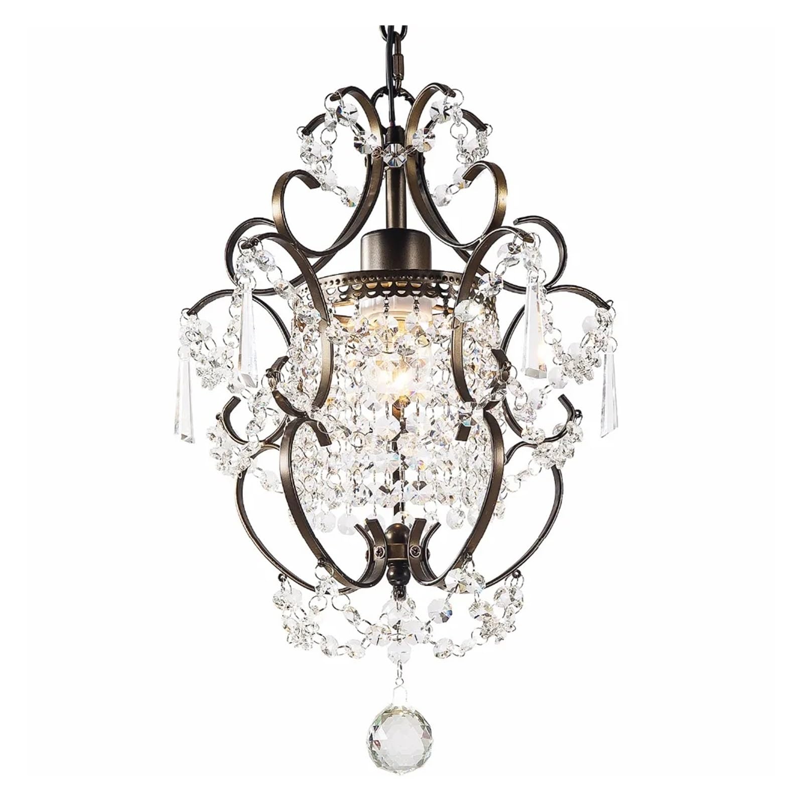 LYMSXAZOU Chandelier Light Fixture for Decorative Bedroom and Living Room - Crystal Raindrop Design